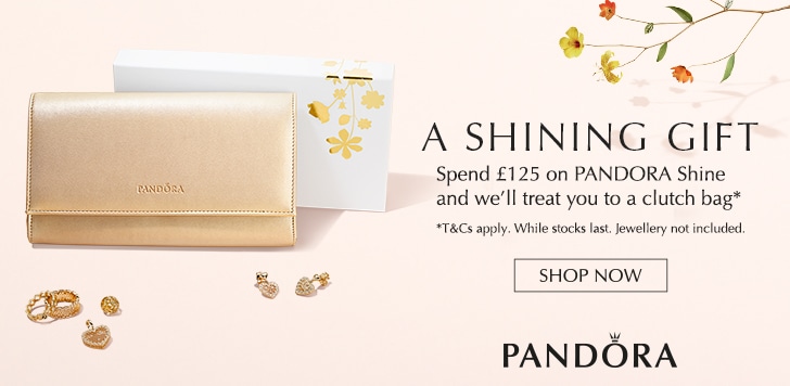 pandora shine clutch bag